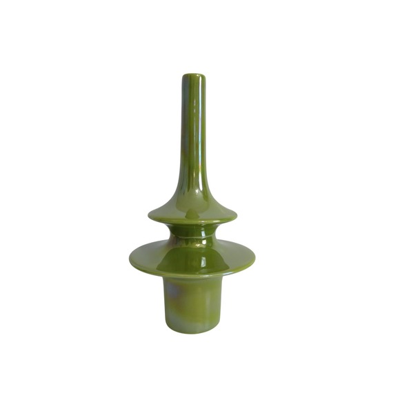 Global Views Mid Century Style Green Porcelain 12" Bud Vase Decor Portugal - Picture 1 of 5